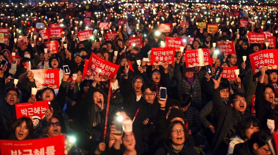 S Korea protesters demand impeached president Park’s arrest