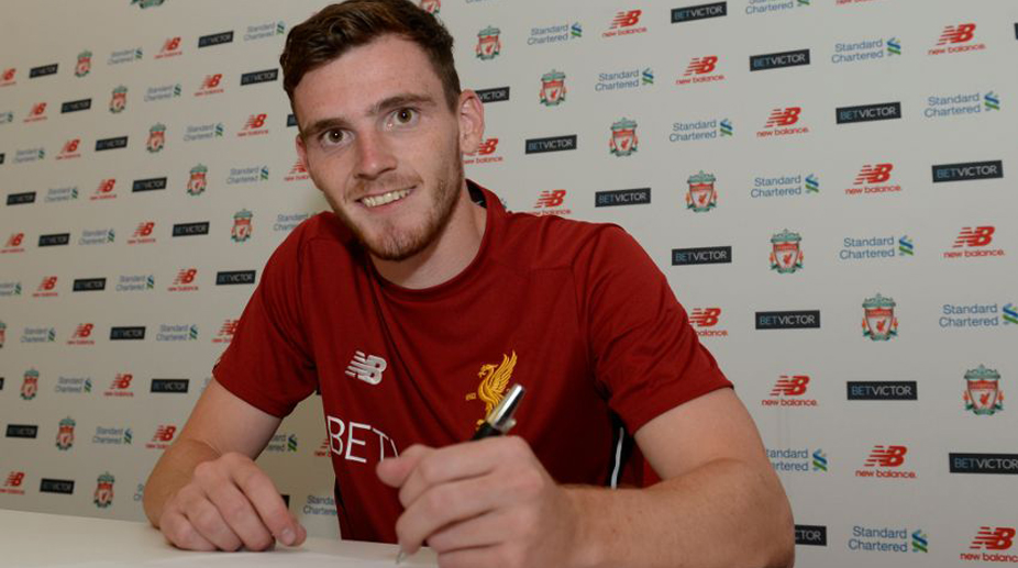 Liverpool sign Hull City left-back Andy Robertson