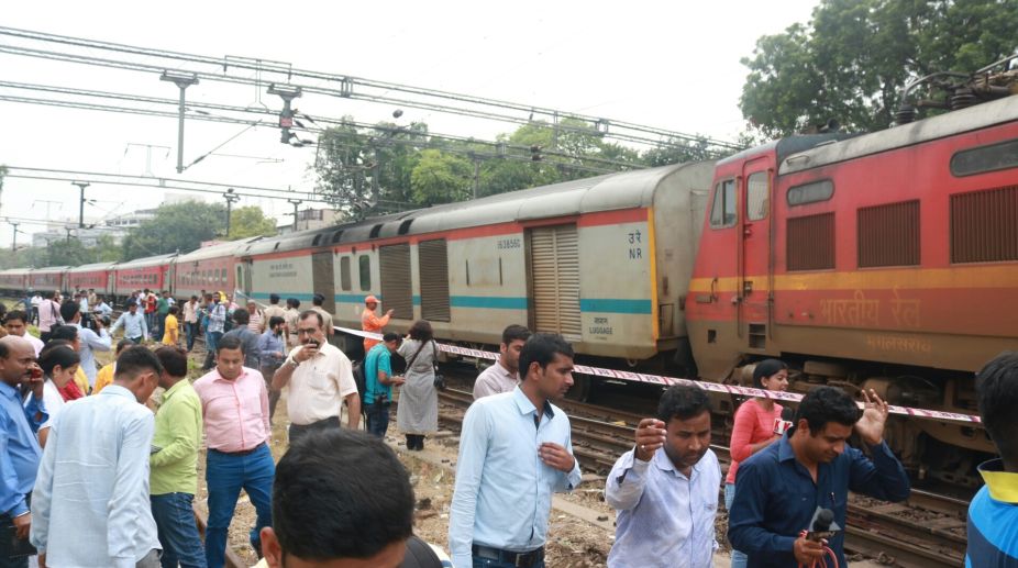 Coach of Rajdhani Express derails in Delhi