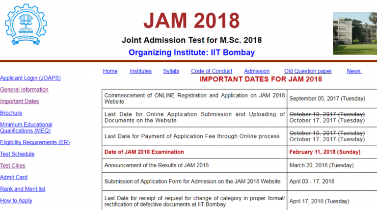 Last date to apply for IIT JAM 2018 extended; here is how ...