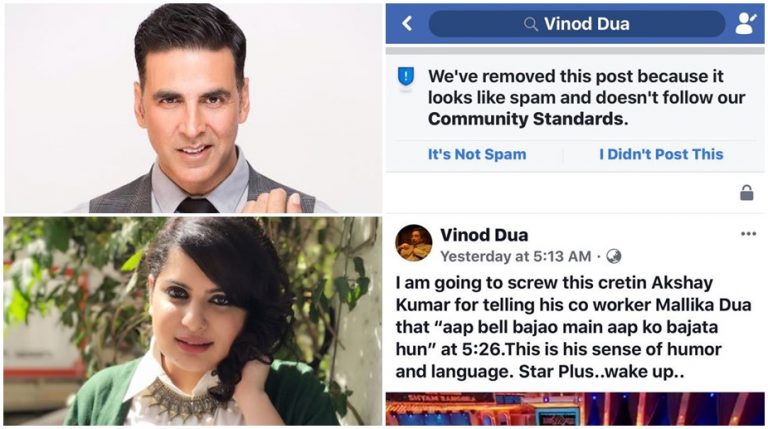 Facebook removes Vinod Dua's post slamming Akshay Kumar ...