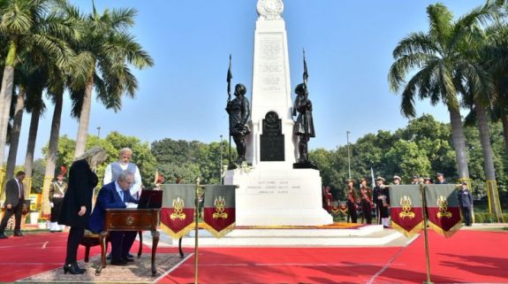 PM Modi, Netanyahu lay wreath, sign visitor's book at Teen Murti ...