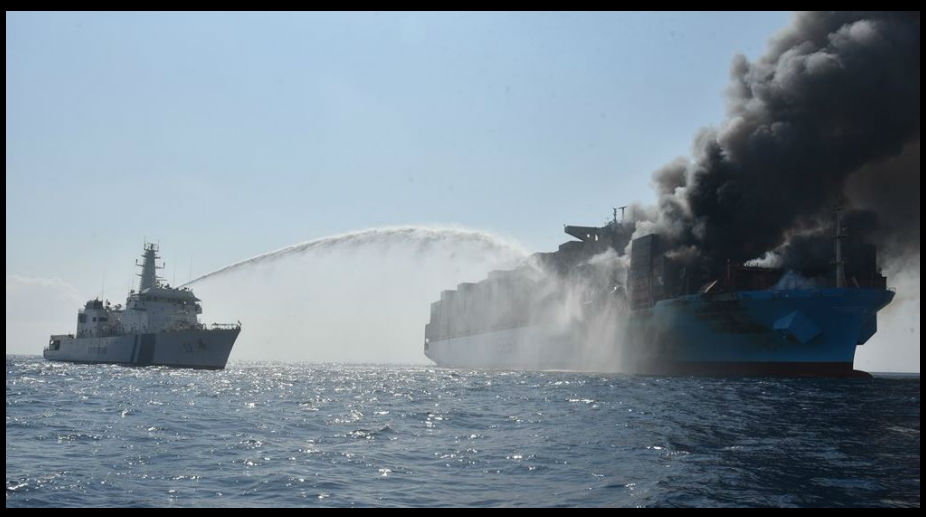 Container ship MV Maersk Honam still burning, Thai sailor critical