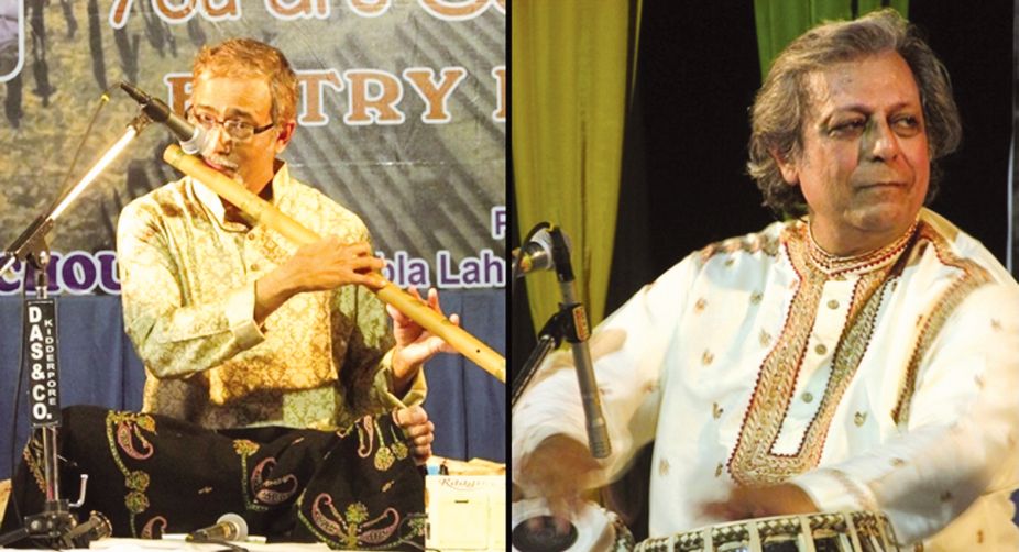 Flautist Sudip Chattopadhyay and Pandit Swapan Chaudhuri. 