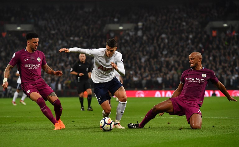 Premier League, Manchester City F.C., Tottenham Hotspur F.C., Tottenham Hotspur vs Manchester City, Kyle Walker, Erik Lamela, Vincent Kompany