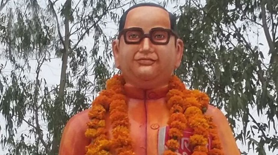 Babasaheb Ambedkar’s ‘saffron’ statue repainted blue in UP’s Badaun