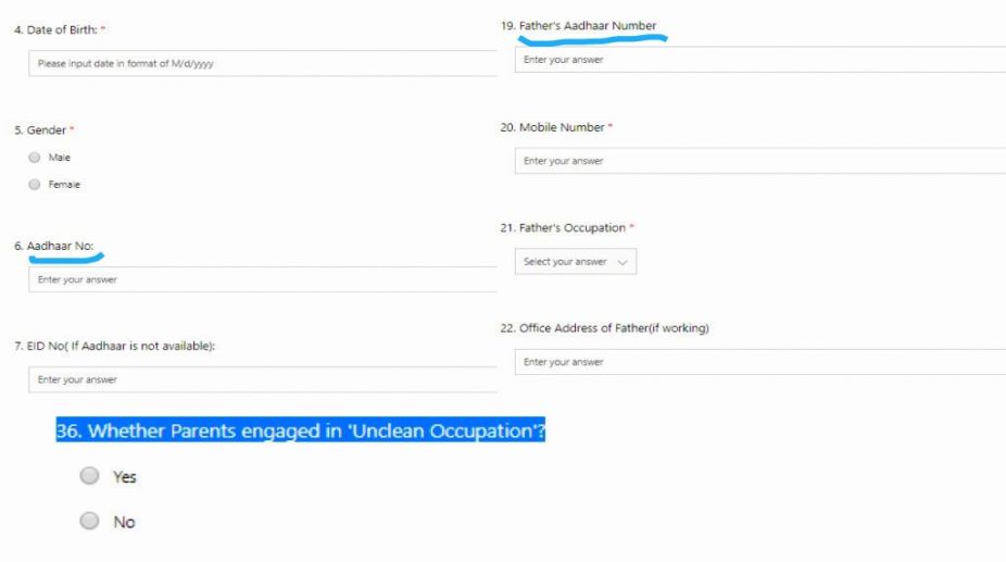 Are your parents in ‘unclean occupation’, Haryana admission form asks students