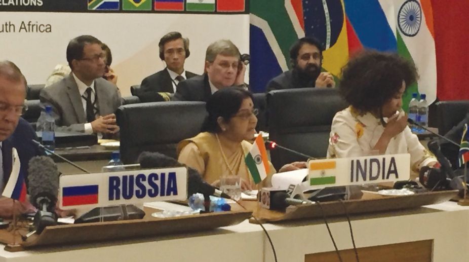 Swaraj calls for setting up BRICS security forum