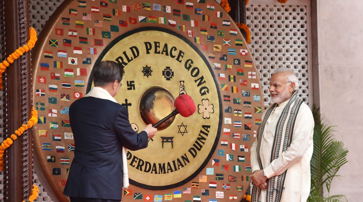 Prime Minister Narendra Modi and President of Republic of South Korea Moon Jae-in