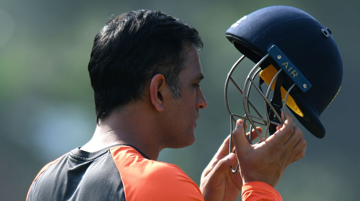 MS Dhoni slugs it out in the nets