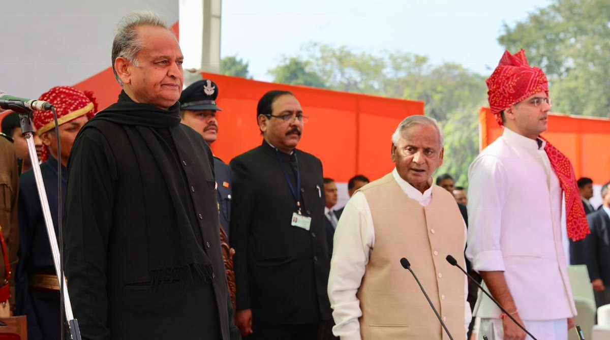 Ashok Gehlot takes oath as CM, Sachin Pilot as deputy CM of Rajasthan