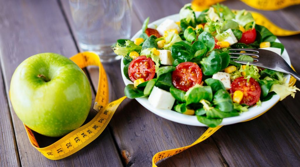 Healthy fitness green salad