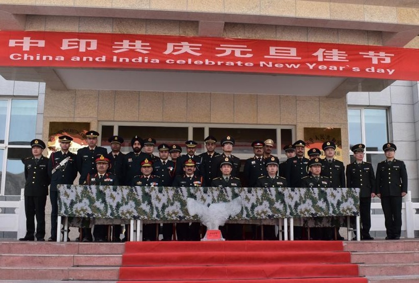 Indian and Chinese army personnel celebrate New Year, Hand-in-Hand joint exercise, Chengdu, New Year, Eastern Ladakh, Jammu and Kashmir, Peoples Liberation Army, PLA, Ceremonial Border Personnel Meeting, Chushul – Moldo, Daulat Beig Oldie