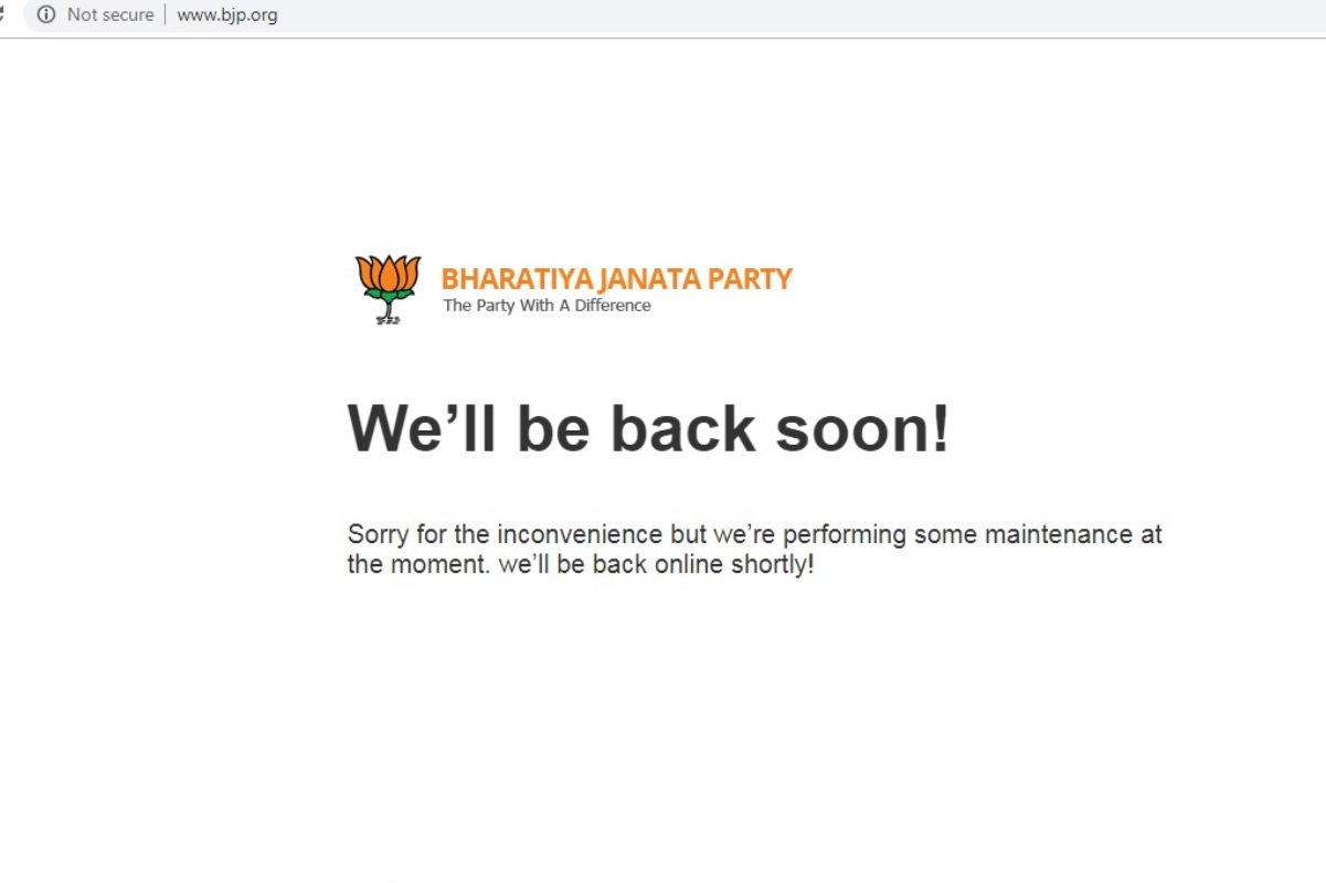 Three days after alleged hacking attempt, BJP website still in ‘maintenance’