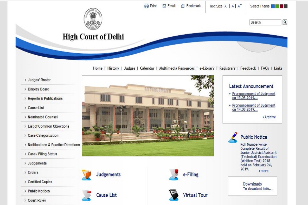 Delhi High Court recruitment: Junior Judicial Assistant results declared at delhihighcourt.nic.in