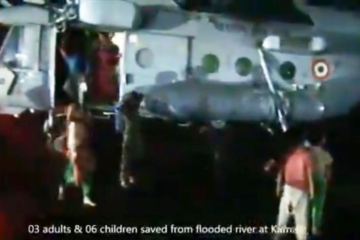 IAF rescues Civil lives from flooded field in Haryana