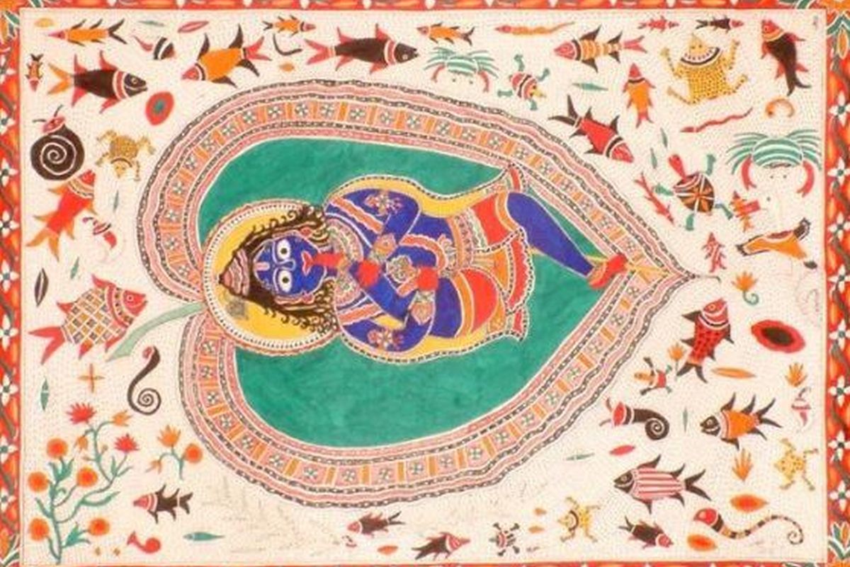 Krishna as the Divine Child on Banyan Leaf