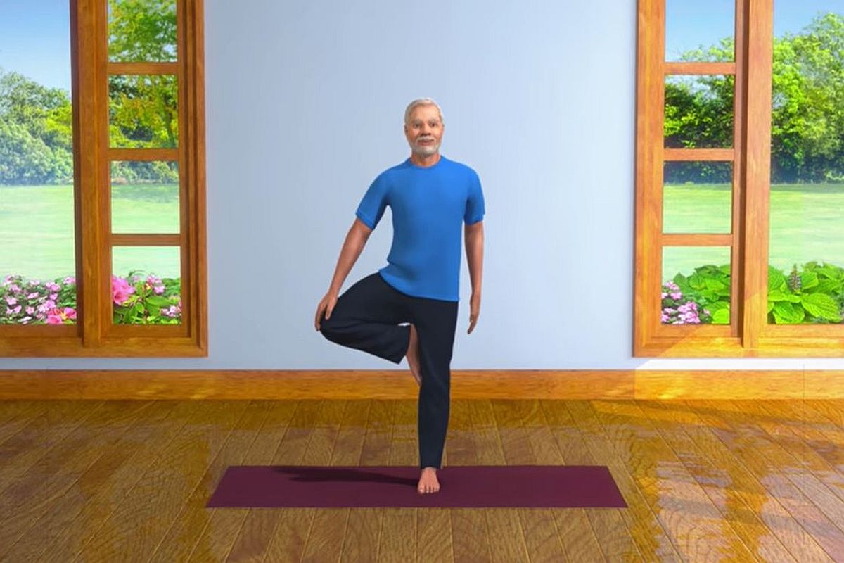 PM Modi shares 3D animated videos of him practising yoga amidst ...