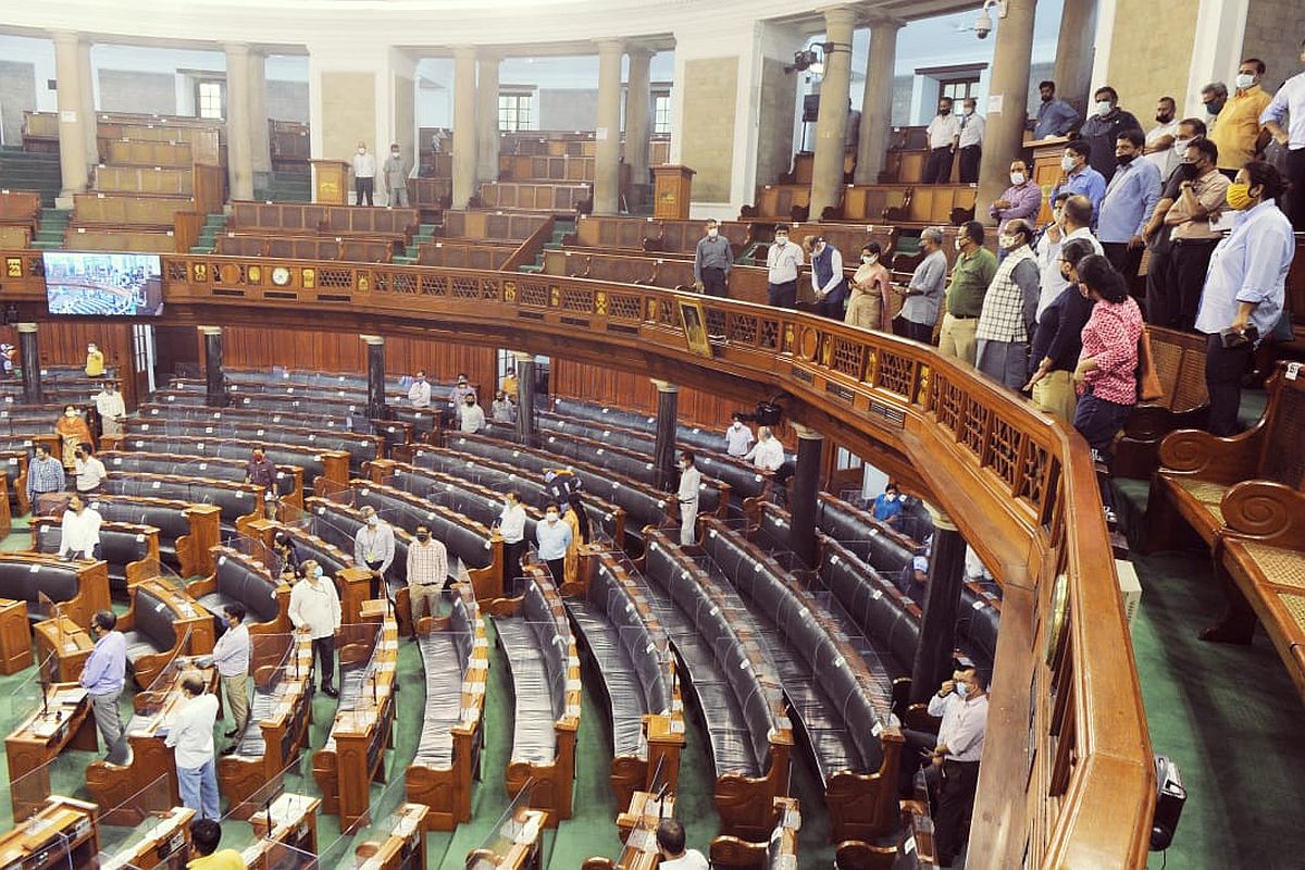 With Masks Staggered Seating Mobile App For Attendance Monsoon Session Of Parliament Begins