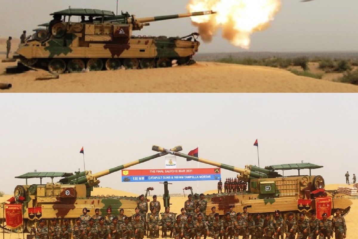 Indian Army DE-Commissions 130mm Self Propelled Catapult Guns and 160mm Tampella Mortars from Service