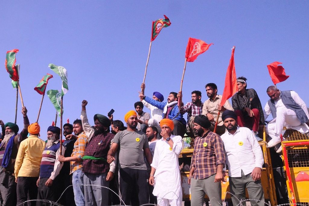 farmers protest, train