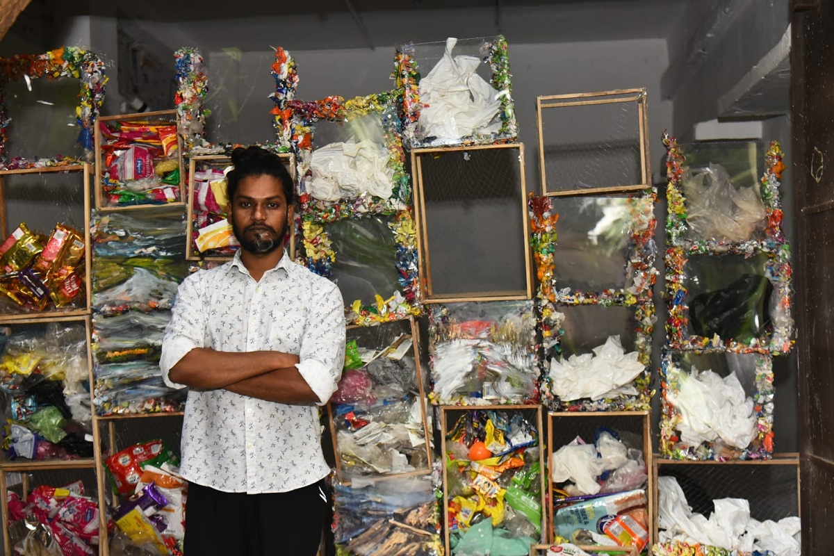 Artist showcases plastics in creative art form