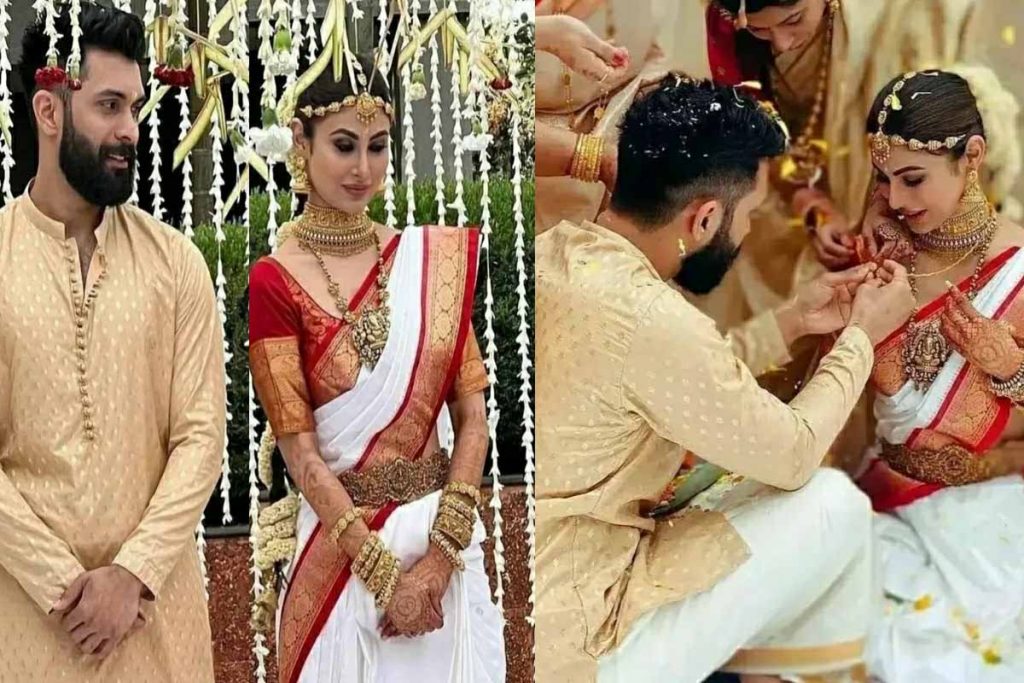 Bengali queen Mouni Roy rules the South Indian attire in her wedding ...