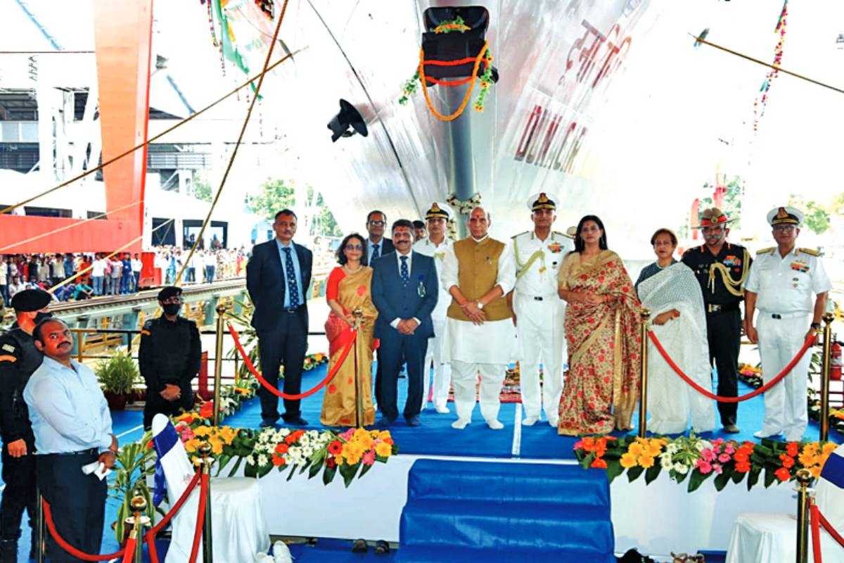 Rajnath launches warship made at GRSE