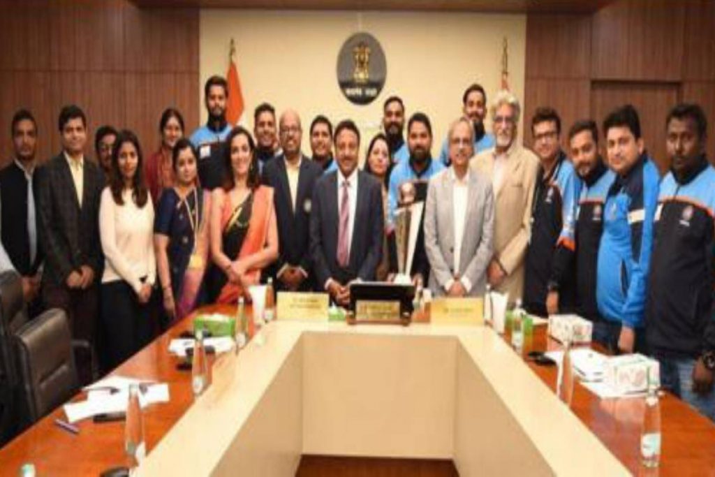 ECI at the felicitation ceremony organised for India's Deaf Cricket team for ‘T20 Champions Trophy winners’