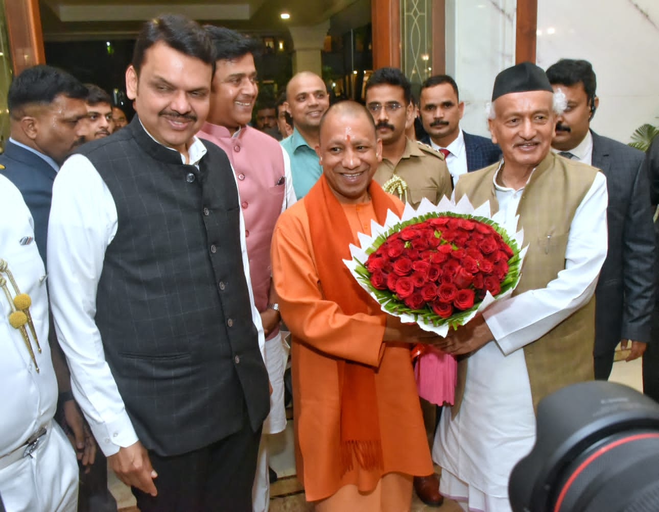 UP CM Yogi meets Maharashtra Governor Koshyari in Mumbai