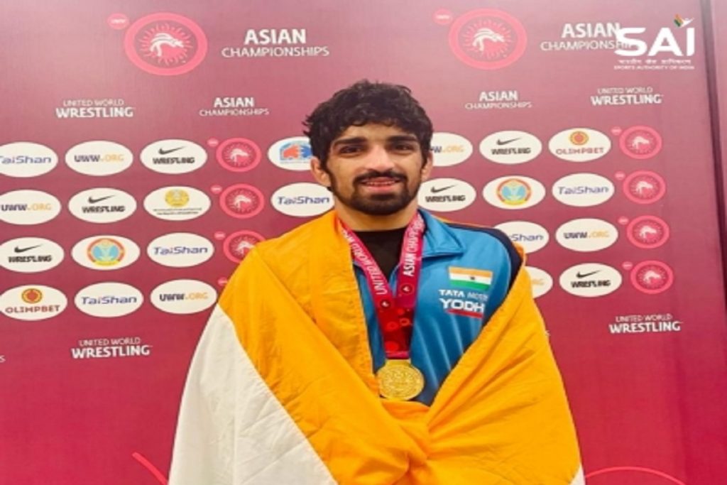 Asian Wrestling C'ships Aman Sehrawat wins first gold medal for India