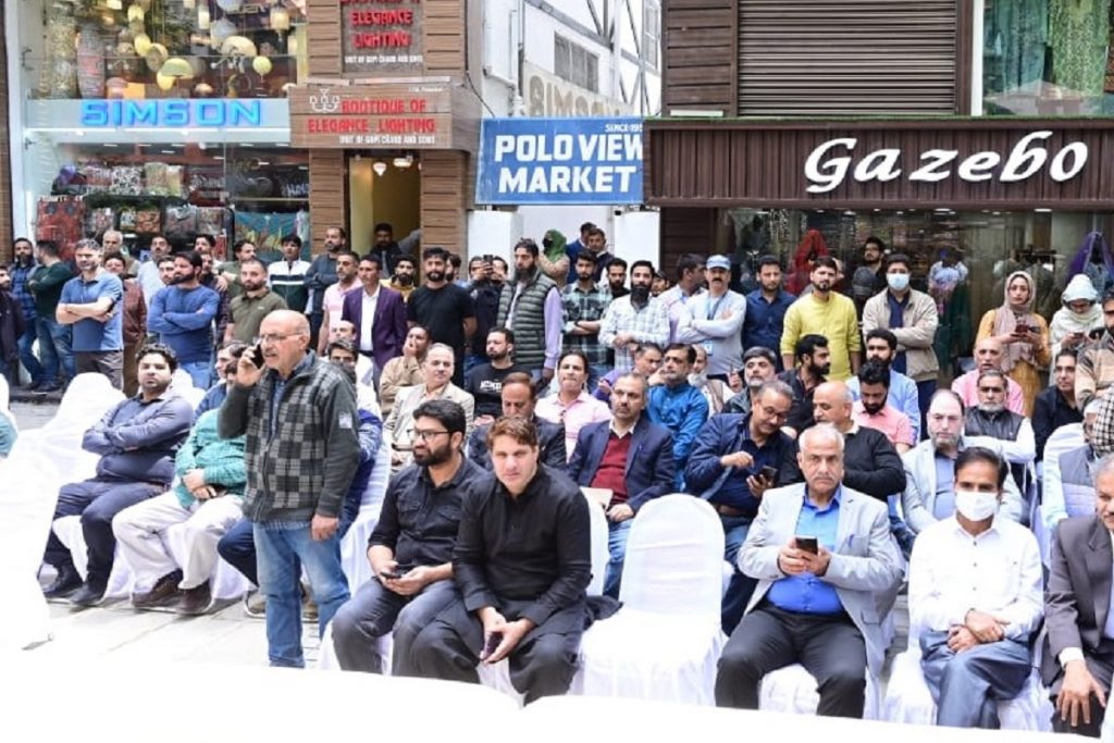 A view of newly constructed iconic polo view market in Srinagar on may  09,2023.