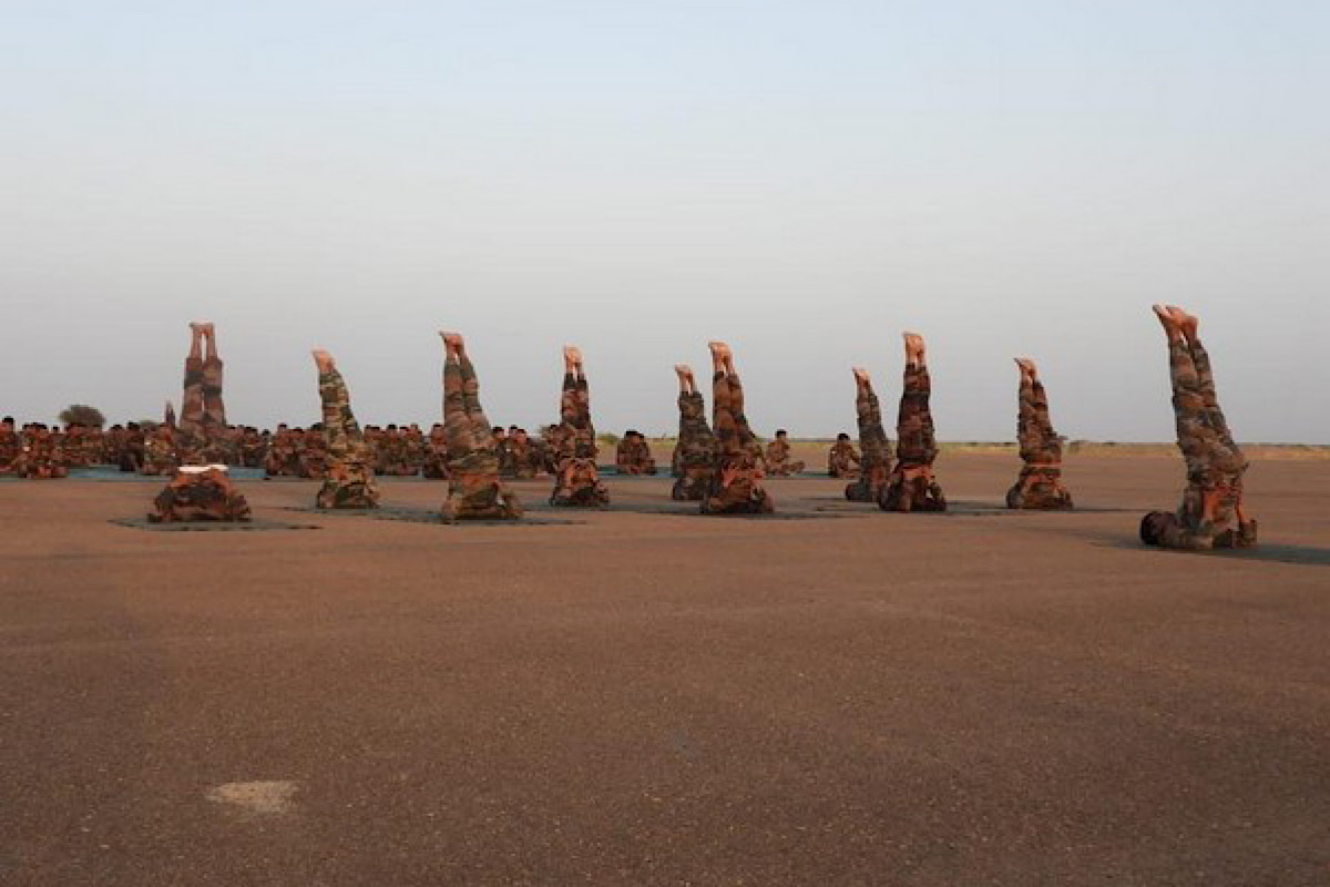 Indian Army performs yoga in Rajasthan on 9th International Yoga Day