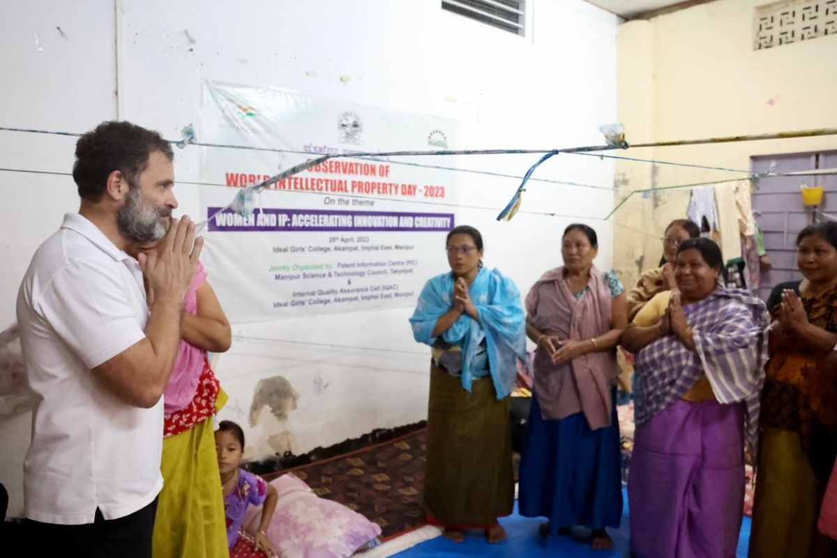 Day 2 of Manipur visit: Rahul arrives at Moirang relief camp