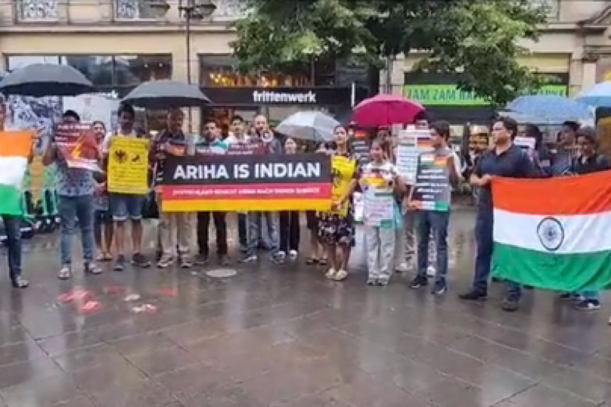 Indians in Germany hold peaceful protest calling for baby Ariha’s repatriation