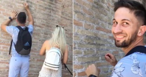 uk tourist defaces colosseum