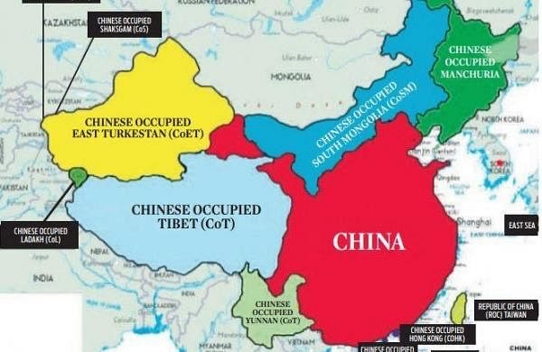 The real map of China shows it is smaller than India in size - The ...