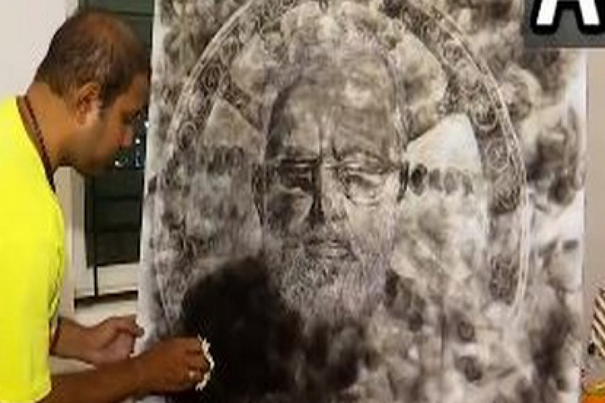 Cuttack-based smoke artist makes portrait of Narendra Modi on his 73rd birthday