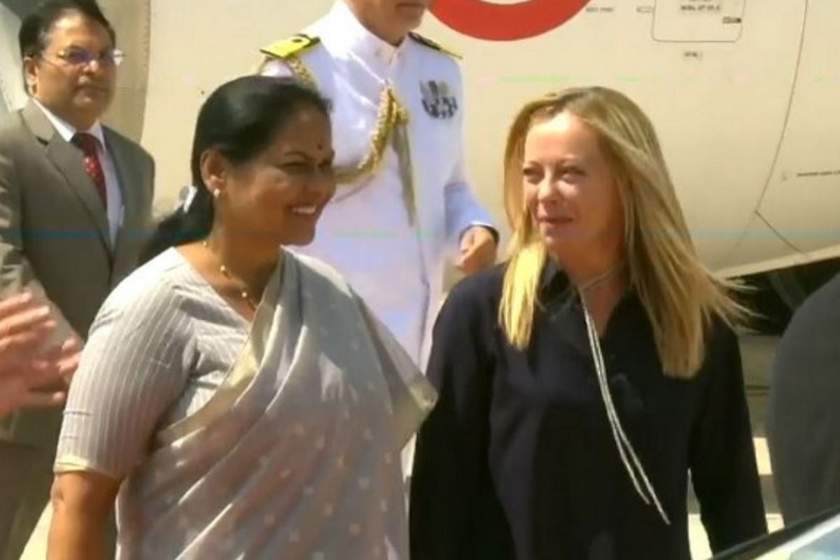 Italian Prime Minister Giorgia Meloni arrives in India for G20 Summit