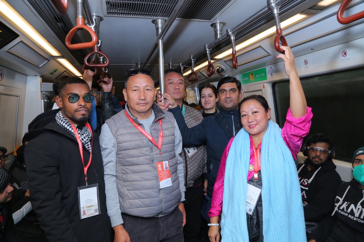 Tribal community members from across India experience Metro ride