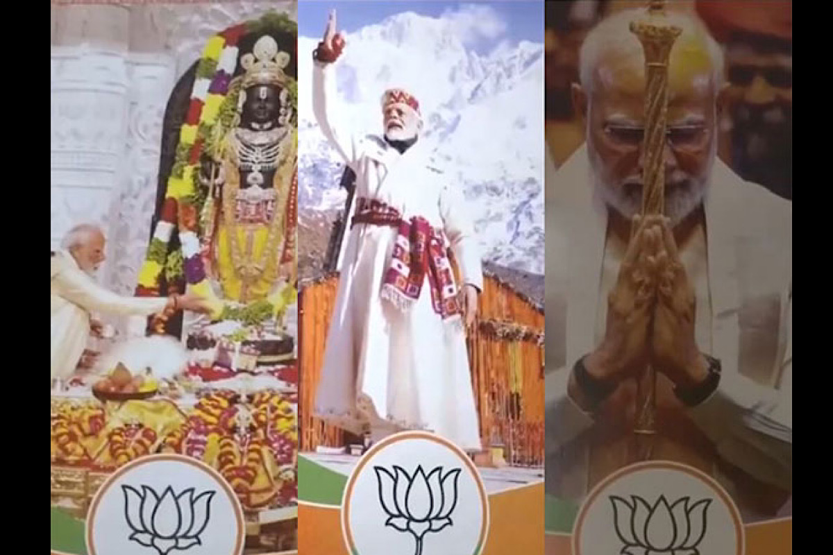 Posters of Narendra Modi put up in Delhi ahead of his swearing-in ceremony