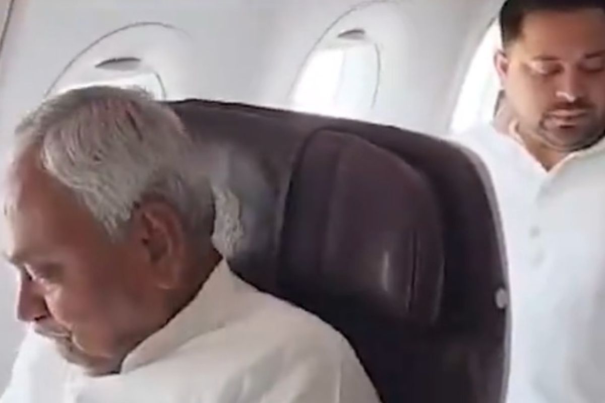 Nitish, Tejashwi Yadav arrive in Delhi on same flight to attend NDA, INDIA bloc meetings