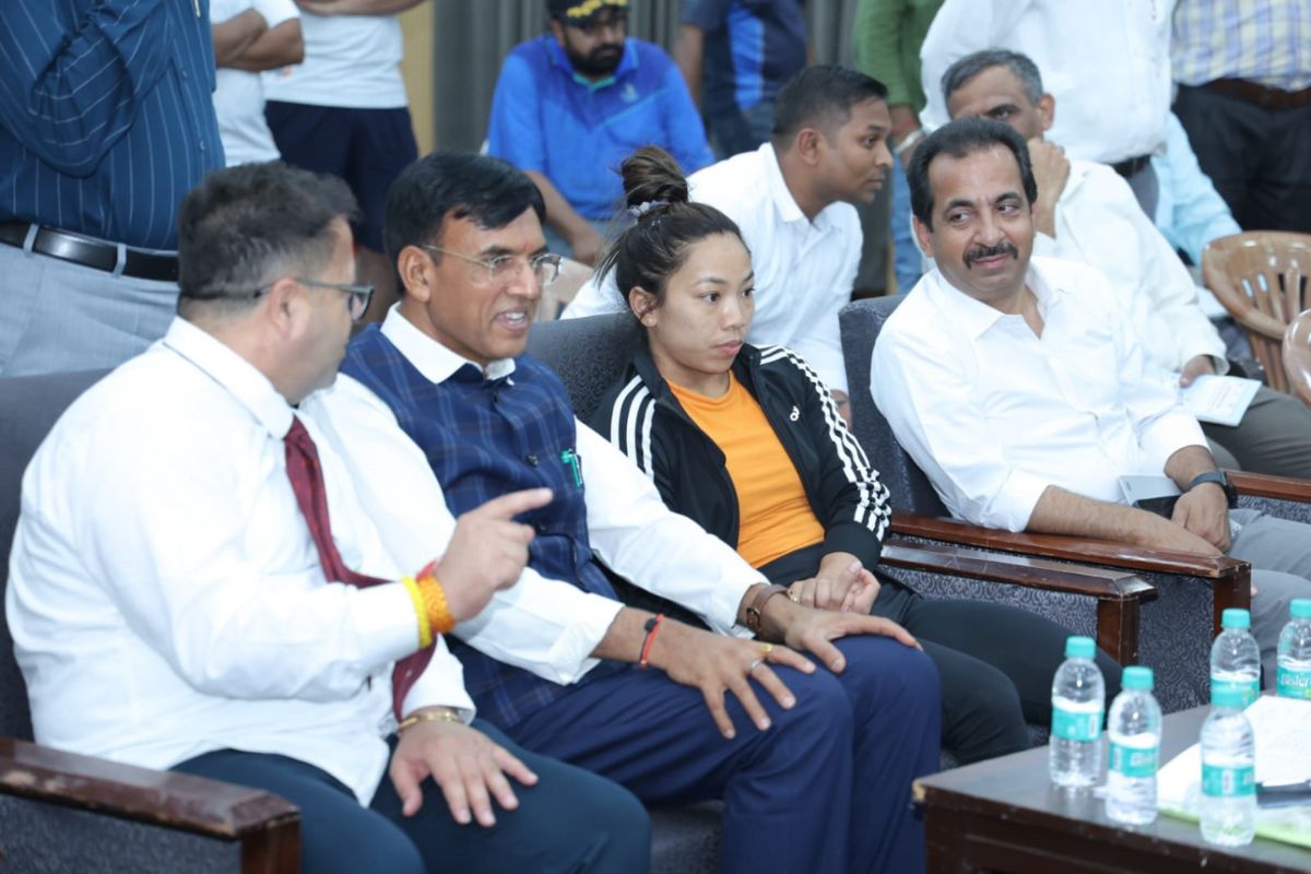 Sports minister Mandaviya meets Paris Olympic bound athletes at NIS, Patiala