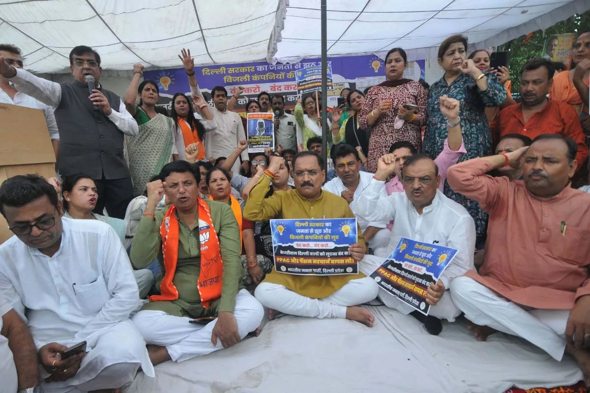 Delhi BJP stages strong protest across city’s districts over spiked power bills