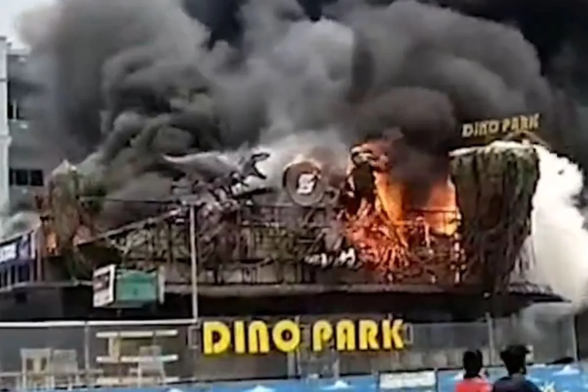 Massive fire engulfs ‘Dino Park’ in Visakhapatnam | VIDEO