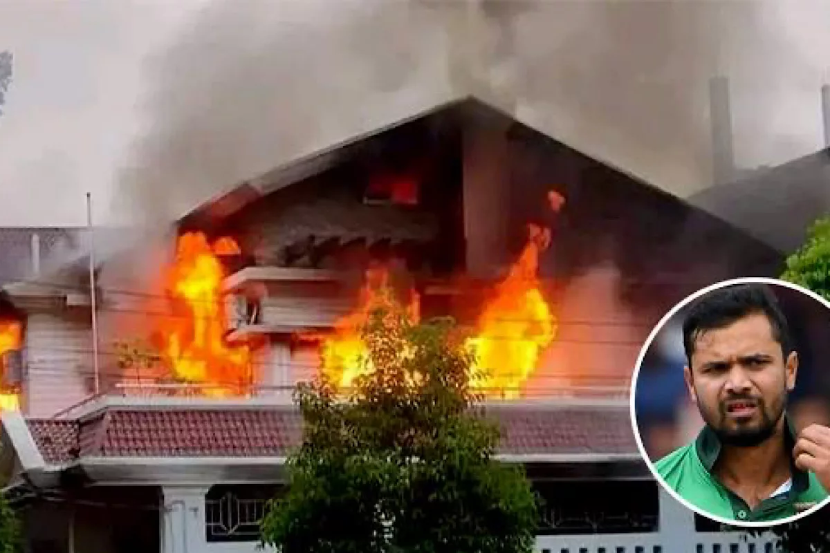 Mob sets former B’desh skipper Mashrafe Mortaza’s house on fire