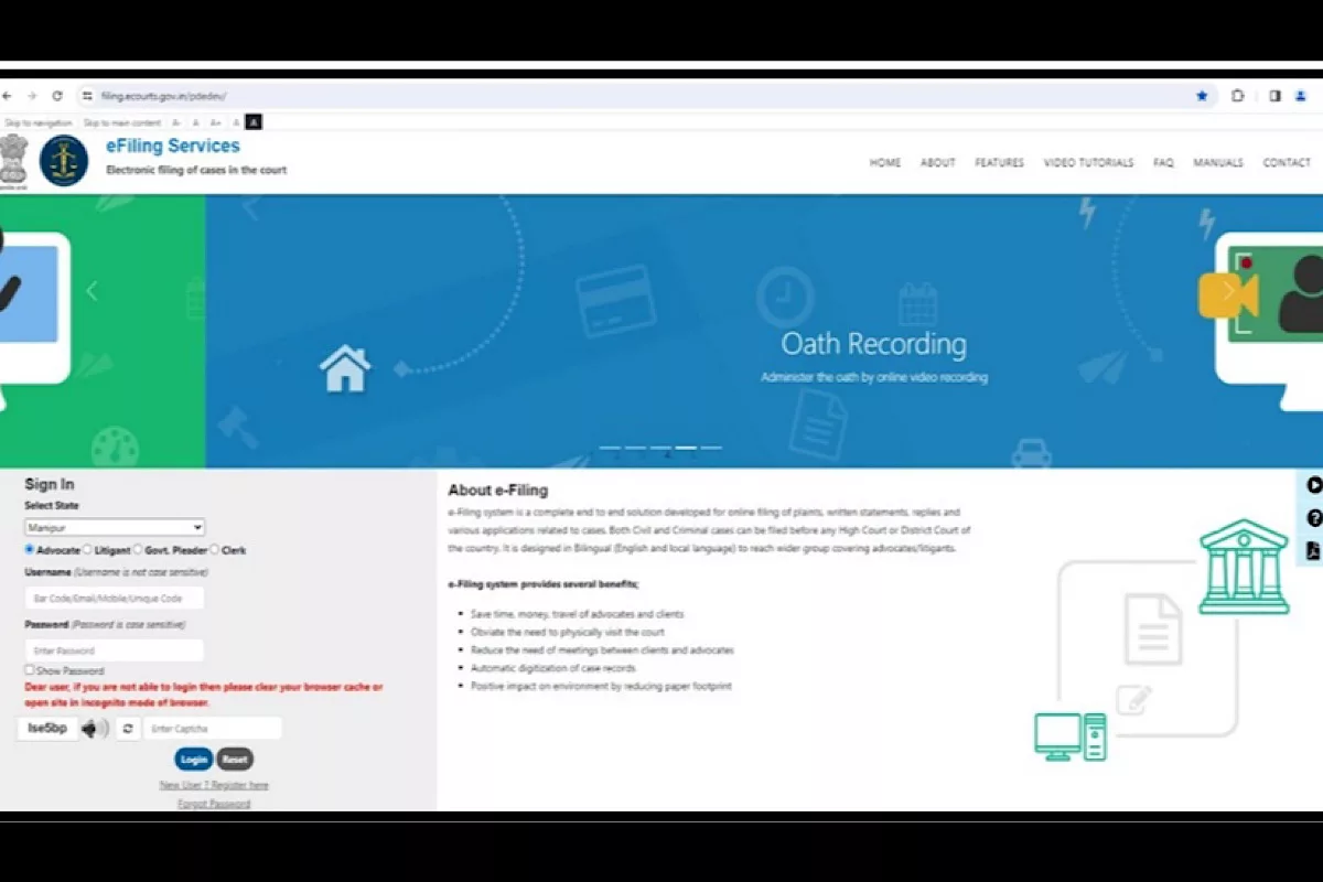 Manipur HC inaugurates E-filing counters, launches recruitment website