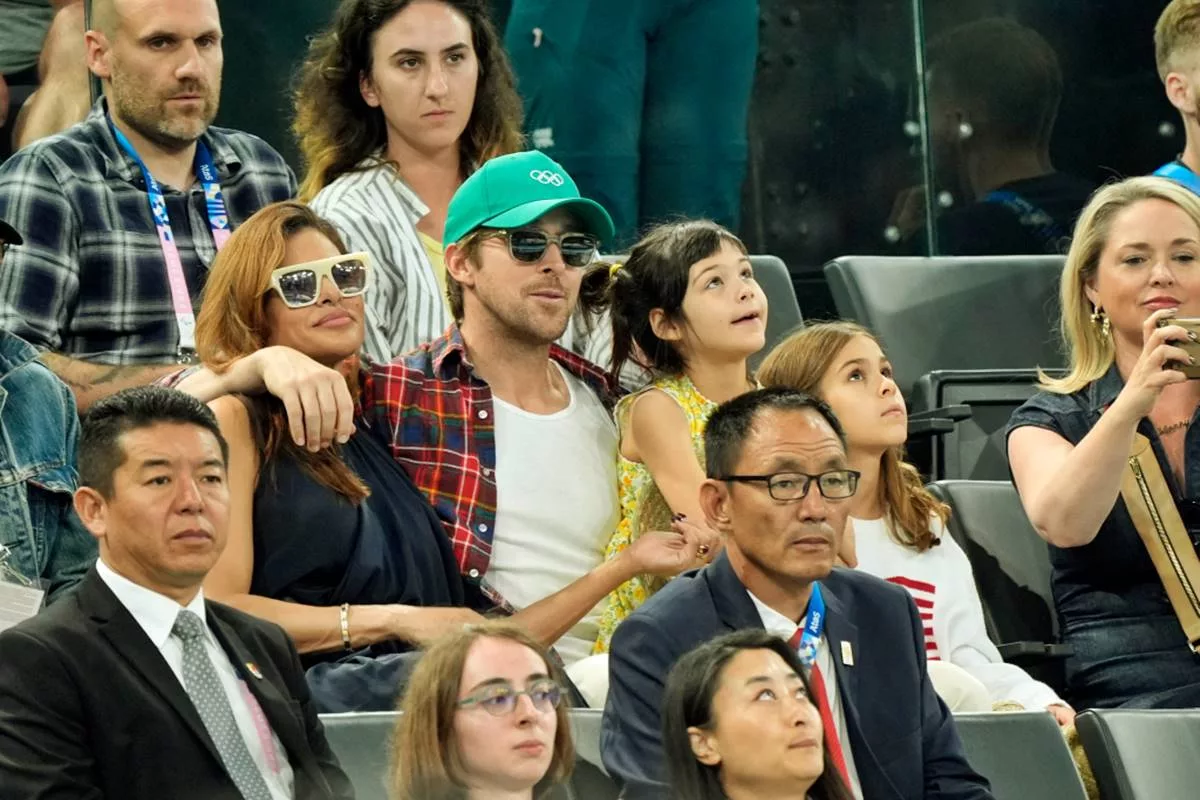 Ryan Gosling and Eva Mendes enjoy Paris Olympics with family