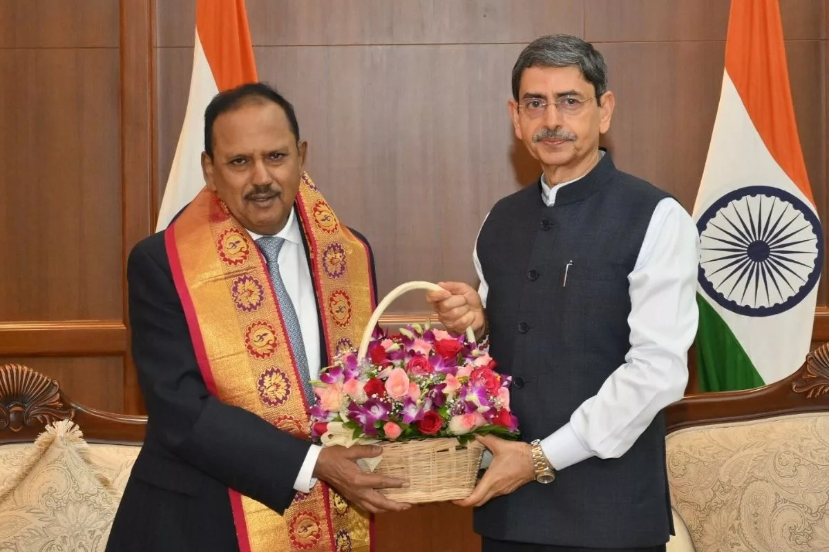 NSA Ajit Doval discusses security concerns with TN Governor Ravi