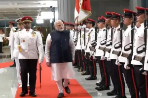 PM Modi receives ceremonial welcome at Singapore’s Parliament House